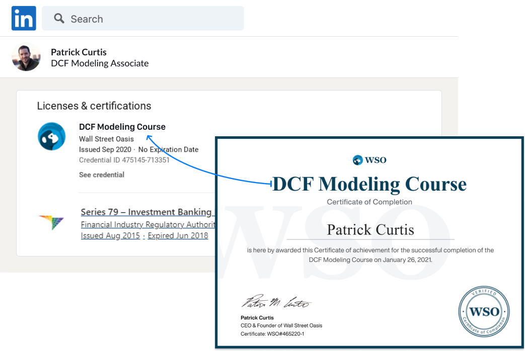 Sample modeling certificate
